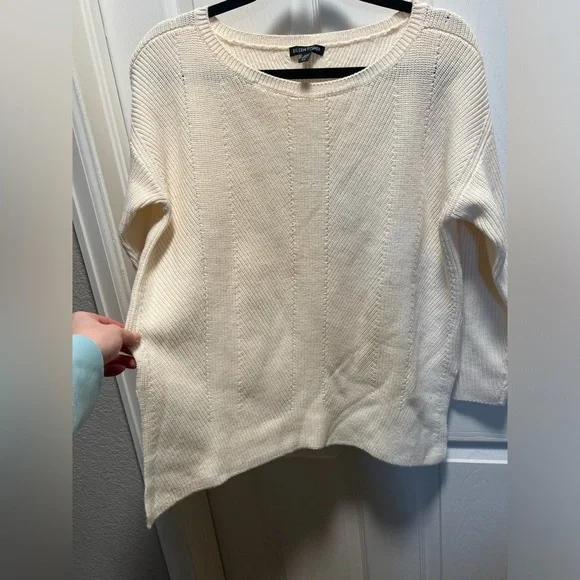 Eileen Fisher | Ivory Extrafine Merino Wool Sz S - Picture 2 of 7